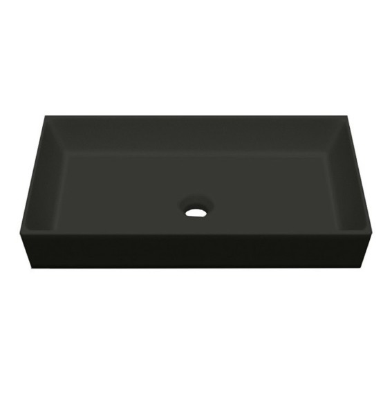 Раковина Scarabeo TEOREMA 2.0 накладная без перелива без отверстий цвет лава матовая с антибактериальным и грязеотталкивающим покрытием BIOKER 5102 37 BK