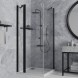 Paini Душевое ограждение 90х90 см Cox, квадратное, распашное, универсальное, черный (YO)
