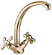 Emmevi Deco Classic, двухвентильный кухонный смеситель (поворотный излив 21 см), без донного клапана, цвет бронза 12717/BR