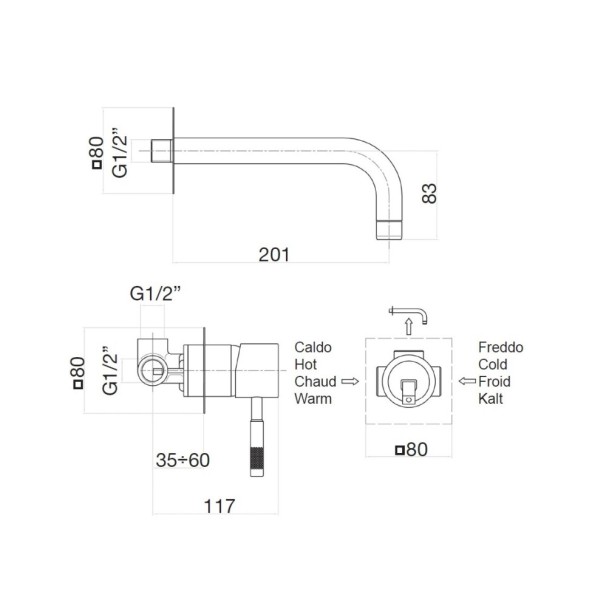 Смеситель для раковины Webert Rimini RI830605560. черный