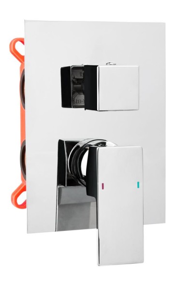 AQG Beta, душевой комплект ER316 на 3 потребителя: с круглым изливом, с круглым верхним душем 25 см и кронштейном 35 см, цвет хром