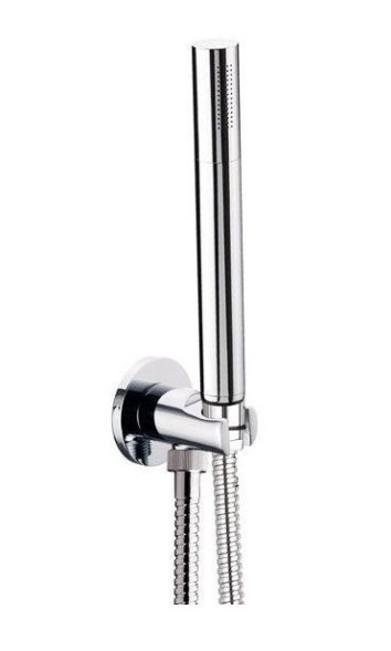 Daniel, набор для душа круглой формы: лейка, шланг, держатель с водотводом, цвет золото