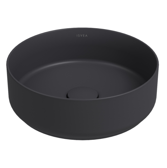 Раковина ISVEA Infinity накладная ШГВ 360*360*120 отверстия для смесителя отсутствуют цвет антрацит матовый 10NF65036-2C