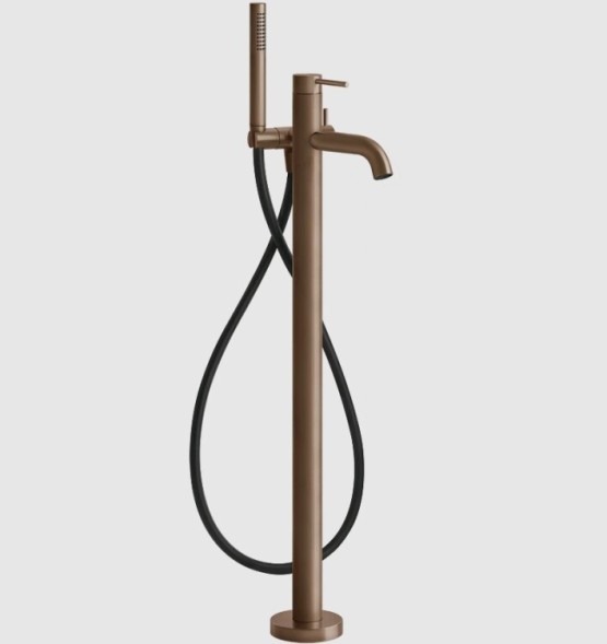 Gessi Смеситель для ванны и душа, 316 Bath Shower, напольный, цвет медь матовая  54028#708