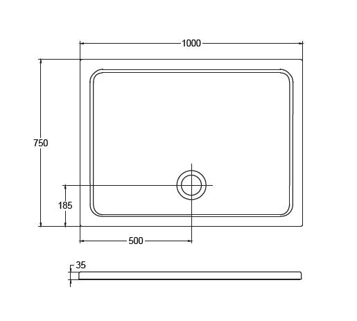 Душевой поддон 1000х750 ISVEA прямоугольный цвет коричневый матовый 10DT97575-42H