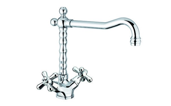 Fiore Margot Sky, двухвентильный смеситель для кухни, цвет золото - Swarovski