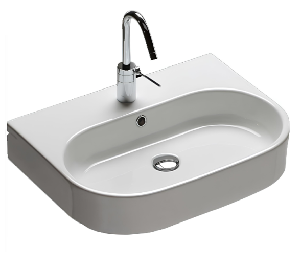 Раковина HATRIA AREA Y0UH01 подвесная или на тумбу с одним отверстием с переливом цвет белый