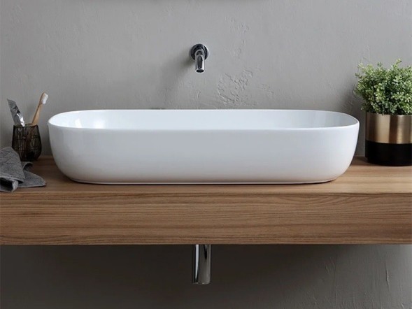 Раковина Scarabeo GLAM накладная без перелива без отверстий цвет белый 1803