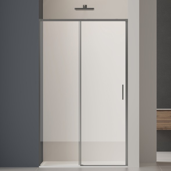 Vincea Душевая дверь Софт 2 (Soft 2) VDS-3SO2100CLGM, 1000, вороненая сталь, стекло прозрачное