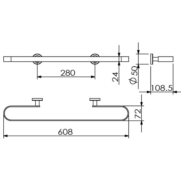 Держатель для аксессуаров и полотенцедержатель LANGBERGER BURANO 11004B подвесной цвет хром
