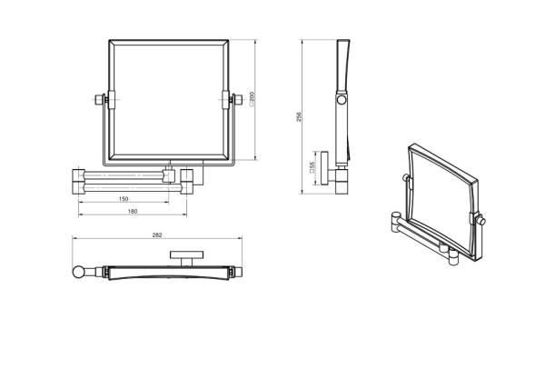 Зеркало LANGBERGER ACCESSORIES 72485 подвесное поворотное трехкратное увеличение без подсветки цвет хром