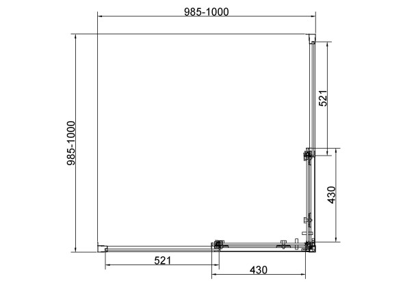 Vincea Душевой уголок Слим 8мм (Slim 8mm) VSS-4SL100CLGM, 1000*1000, вороненая сталь, стекло прозрачное