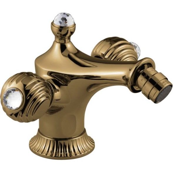 Emmevi The One Cloe, смеситель для биде. Металлические ручки + прозрачные кристаллы Swarovski, цвет бронза 98004SW/BR