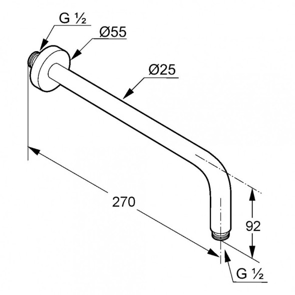 Душевой кронштейн KLUDI A-QA 6651305-00