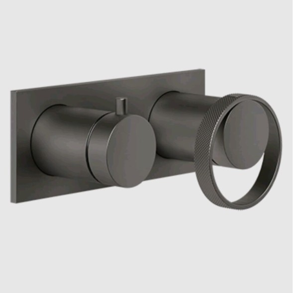 Gessi Смеситель для душа, Anello, на 2 потребителя, цвет Черный брашированный металл  63379#707