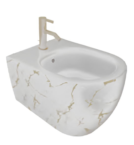 Биде ISVEA Infinity подвесной ШГВ 365*530*400 цвет MARMO белый матовый 10NF41001-2L-MRM