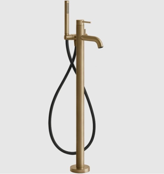 Gessi Смеситель для ванны и душа, 316 Bath Shower, напольный, цвет брашированная теплая бронза  54028#726
