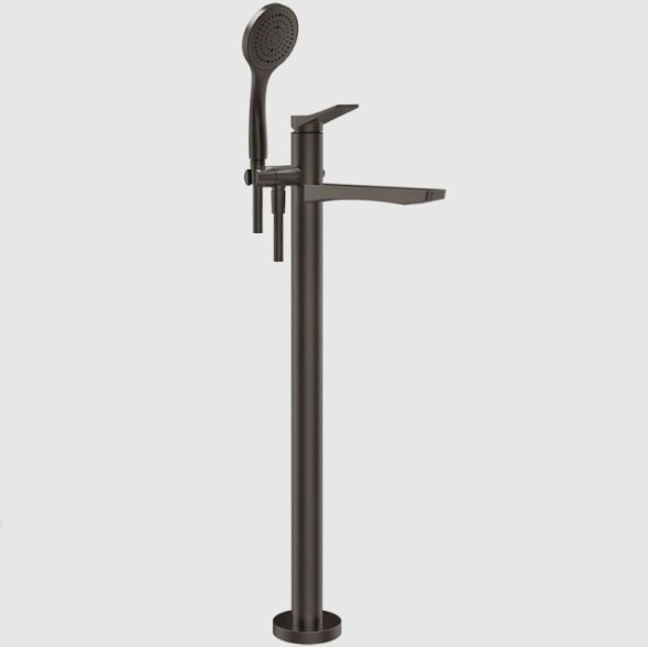 Gessi Смеситель для ванны и душа, Rilievo, напольный, цвет Черный брашированный металл  59131#707