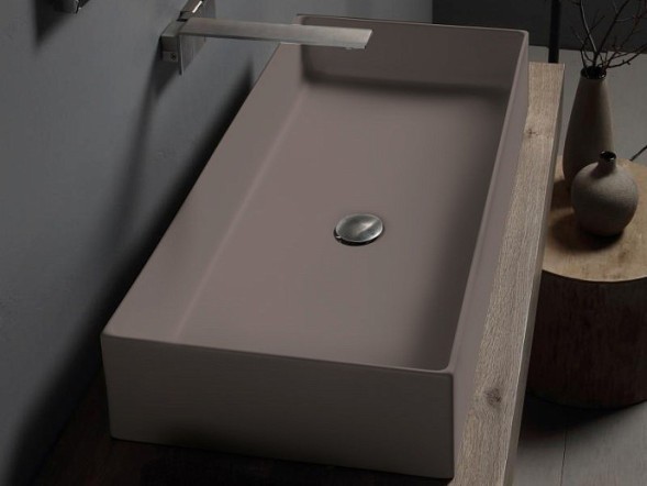 Раковина Scarabeo TEOREMA 2.0 накладная без перелива без отверстий цвет песочный матовый 5102 52