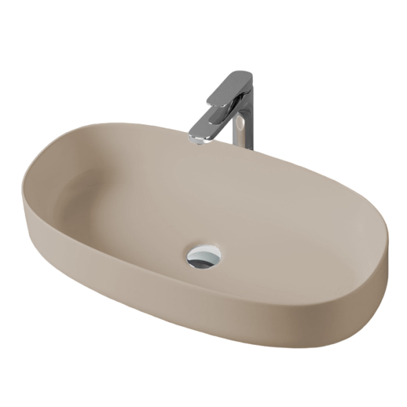 Раковина Artceram Cognac Quadro накладная без отверстий  цвет Brown matera COL005 41 00