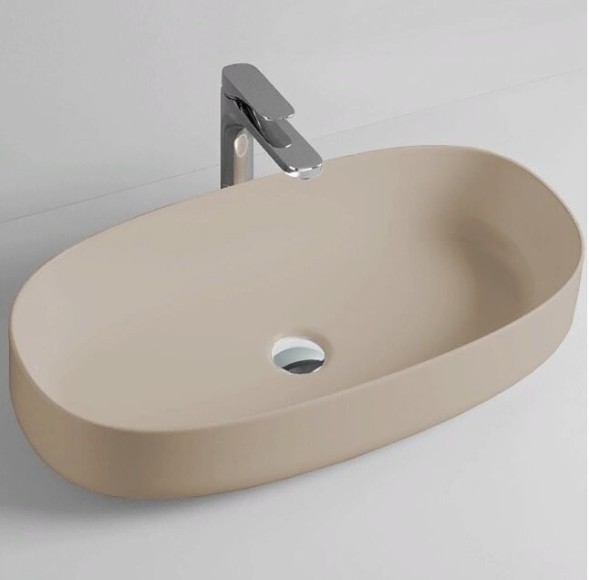 Раковина Artceram Cognac Quadro накладная без отверстий  цвет Brown matera COL005 41 00