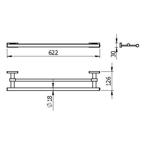 Полотенцедержатель LANGBERGER ALSTER 10902A подвесной цвет хром