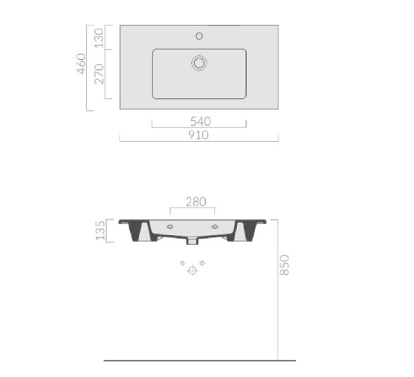 Раковина GALASSIA EDEN 7224 подвесная или встраиваемая сверху с одним отверстием с переливом цвет белый глянцевый