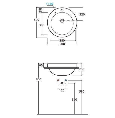 Раковина GLOBO Band полувстраиваемая цвет белый SAP50BI