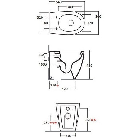 Унитаз GLOBO 4ALL напольный приставной цвет белый MD005BI УЦЕНКА