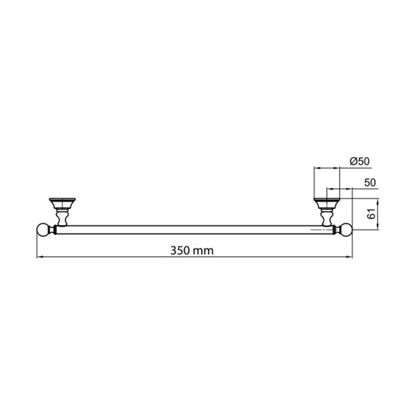 Полотенцедержатель 35 см Webert Karenina KA501402010, золото