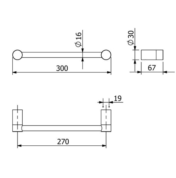 Держатель полотенца KLUDI VELA R 5896253 широкий 300 мм