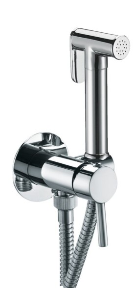 Fiore Shower, набор гигиенического душа круглой формы, со смесителем на х/г воду, цвет сталь