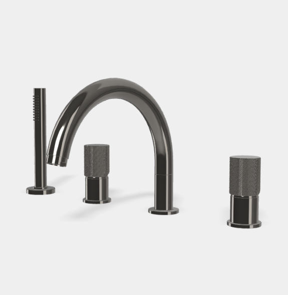 Смеситель для ванны и душа, Fima Carlo Frattini, Spillo Tech, G COLLECTION, цвет-чёрный хром F3044TNGCN