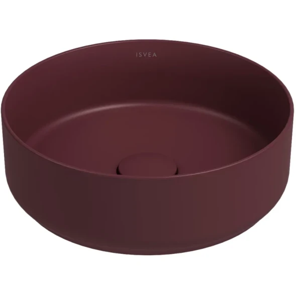 Раковина ISVEA Infinity накладная ШГВ 360*360*120 отверстия для смесителя отсутствуют цвет бордовый матовый 10NF65036-2R