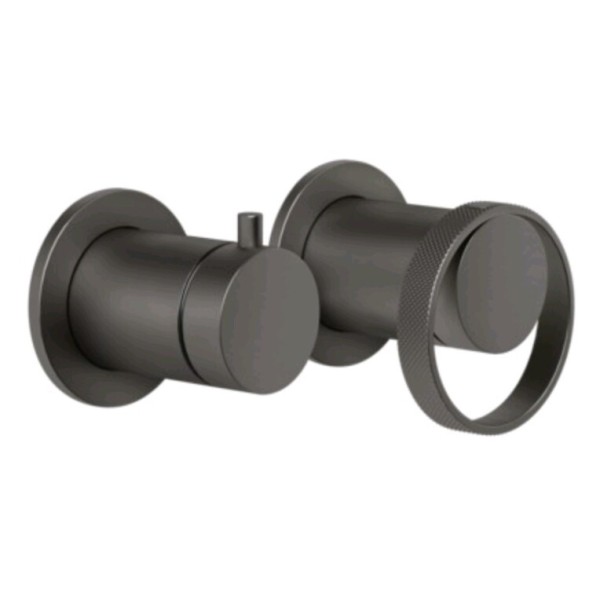 Gessi Смеситель для душа, Anello, на 2 потребителя, цвет Черный брашированный металл  63380#707