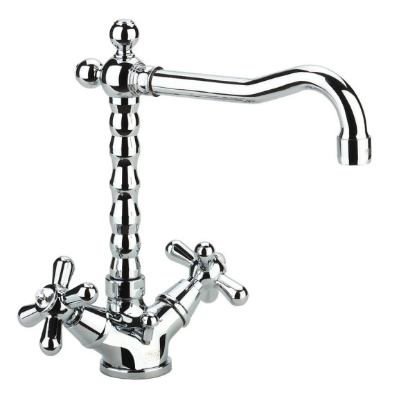 Fiore Margot Sky, двухвентильный смеситель для раковины с донным клапаном, цвет хром - Swarovski