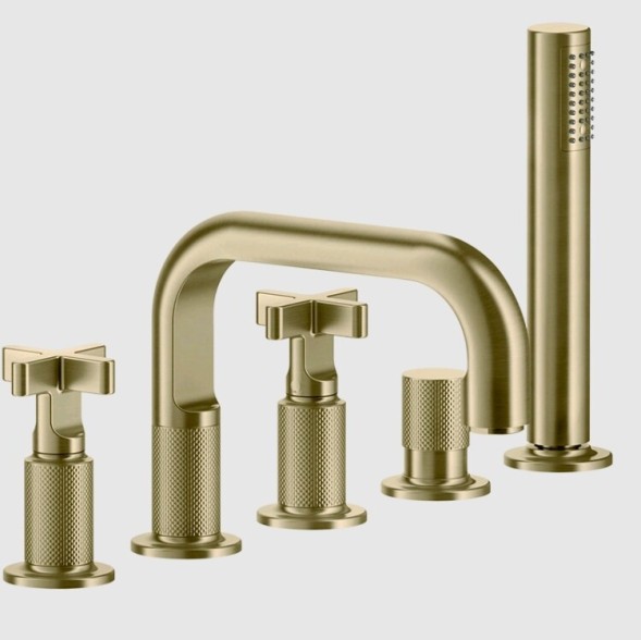 Gessi Смеситель для ванны и душа, Inciso, цвет Латунь матовая  58140#727