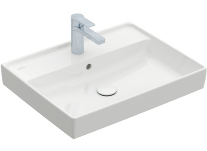 Villeroy&amp;Boch Раковина, Collaro, шгв 600*470*160, отверстия для смесителя-1 сквозное, 2 промаркированных, CeramicPlus, цвет-камень белый 4A3360RW