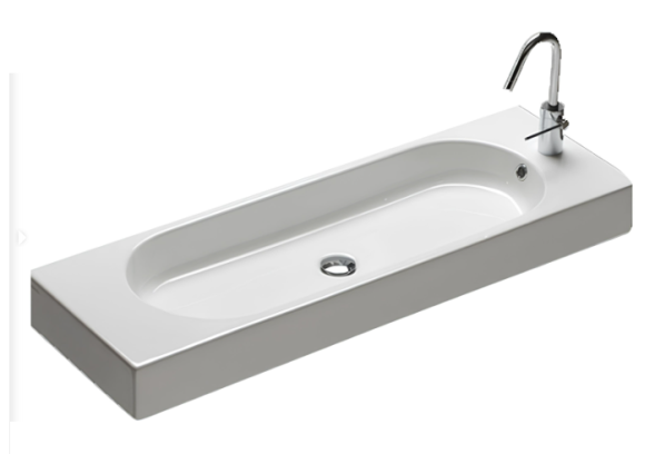 Раковина HATRIA AREA Y0W501 подвесная или на тумбу с одним отверстием с переливом цвет белый