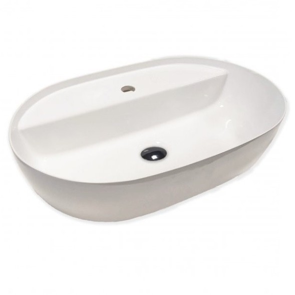 Раковина HATRIA HAPPY HOUR Y8AM01 накладная с одним отверстием без перелива цвет белый