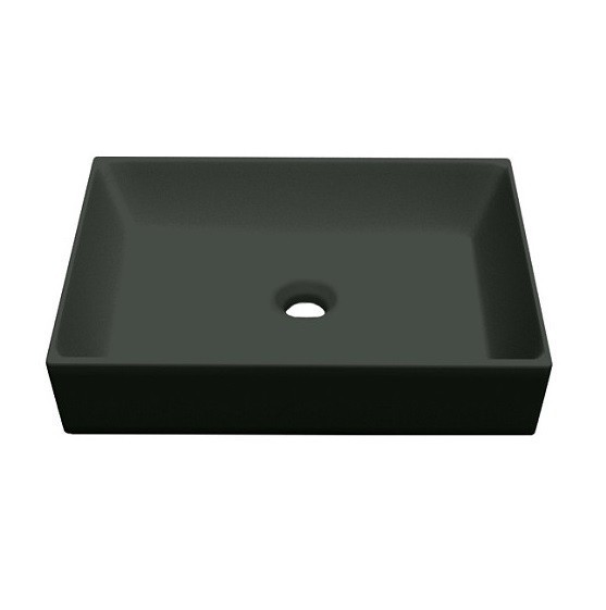 Раковина Scarabeo TEOREMA 2.0 накладная без перелива без отверстий цвет черный матовый с антибактериальным и грязеотталкивающим покрытием BIOKER 5101 49 BK