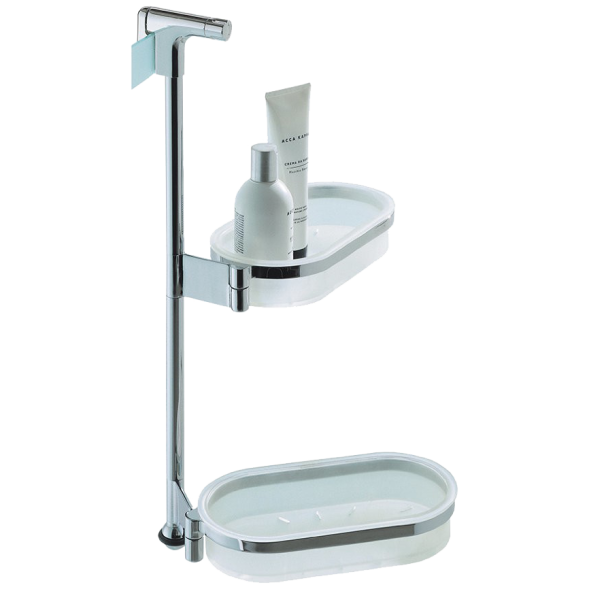 Полочка корзинка COLOMBO DESIGN ANGOLARI B9710 для душевого ограждения двойная цвет хром