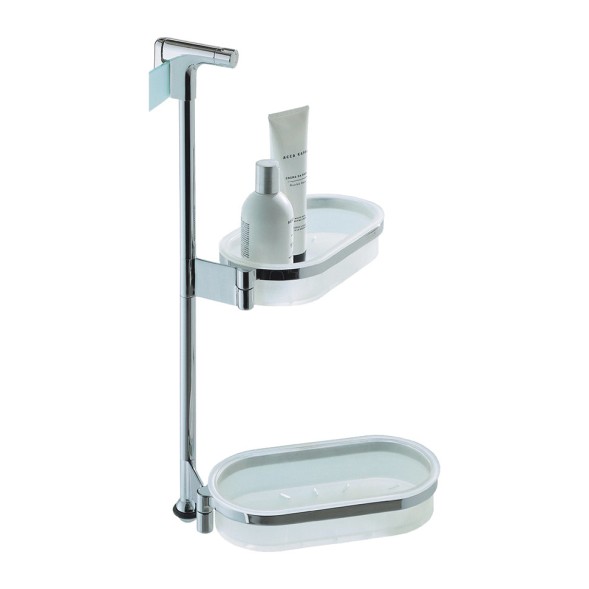 Полочка корзинка COLOMBO DESIGN ANGOLARI B9710 для душевого ограждения двойная цвет хром