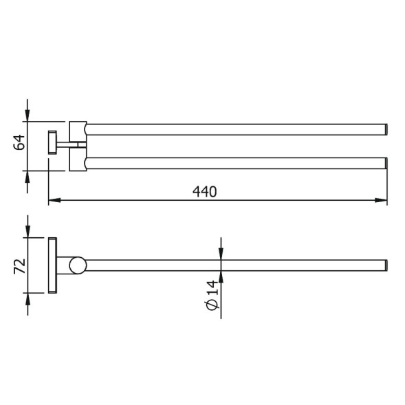 Полотенцедержатель LANGBERGER ALSTER 10908A подвесной поворотный цвет хром