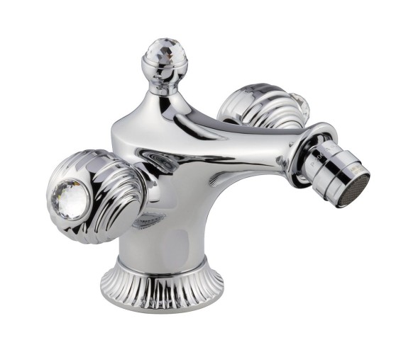 Emmevi The One Cloe, смеситель для биде. Металлические ручки + прозрачные кристаллы Swarovski, цвет хром 98004SW/CR