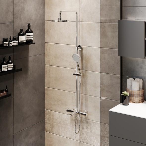 Paini 09CR687THD250F3D110 Nove Душевая система с термоcтатом, фиксированный излив, хром