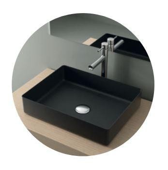 NOFER Раковина накладная прямоугольная 470x360x110 мм QTRO47 23582 матовый чёрный