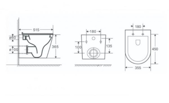NOFER Унитаз подвесной, сиденье s/close  Nantes 515x355мм 23013 белый