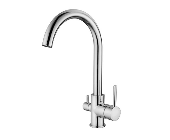 AQG DUO, смеситель для кухни с фильтром,излив закругленный, цвет хром
