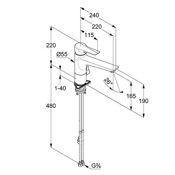 Смеситель KLUDI MIX 329060575 для кухни доп. кран Multi